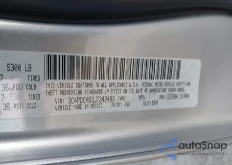 2018 Dodge Journey Se from USA, damaged, VIN 3C4PDCAB3JT242483